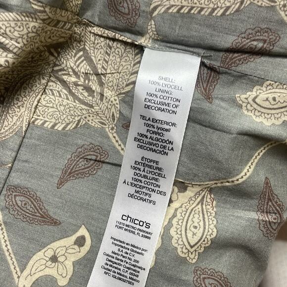 Chico's olive green fully lined beaded embellished open front jacket women's 1 - Picture 12 of 15